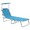 Day and Night - Day and Night Folding Lounger with Blue Aluminum Awning