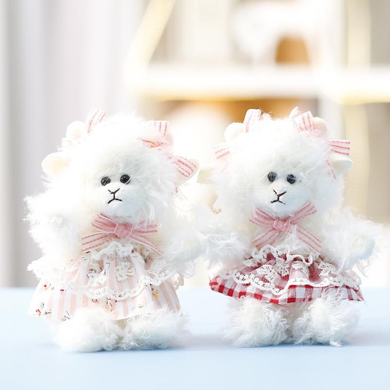 Soft Plush Bear Figurine With Blossom Pattern For Girls Gift And Decor