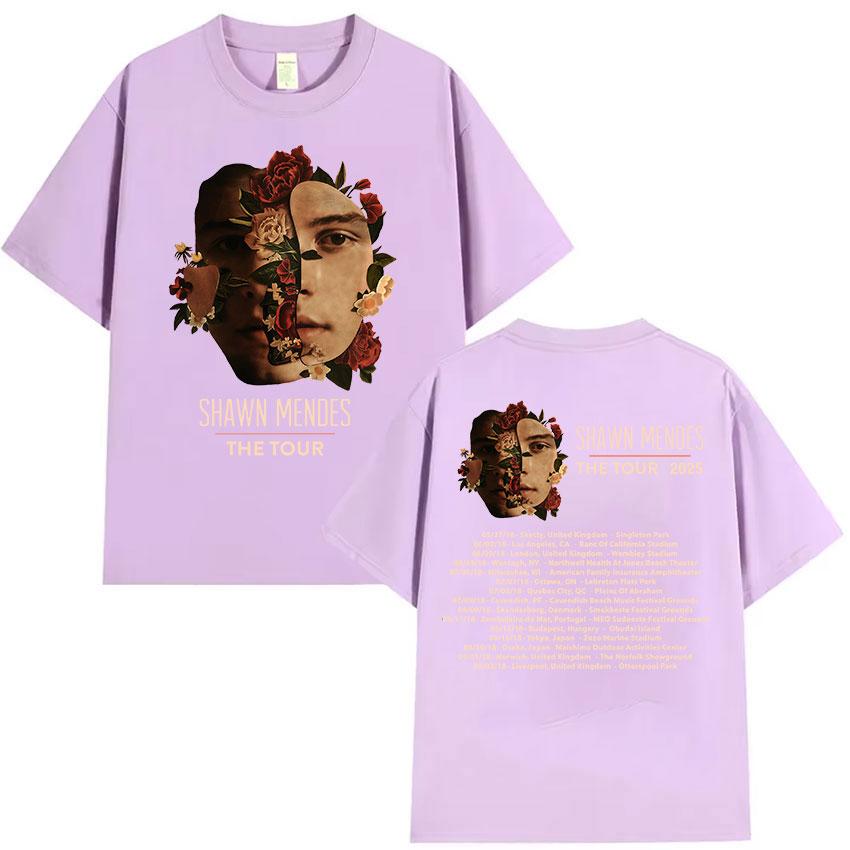 Shawn Unisexdes The Tour Print T Shirt Unisexs Women ONeck Fashion Cotton Short Sleeve TShirts Summer Casual Clothing Tshirt