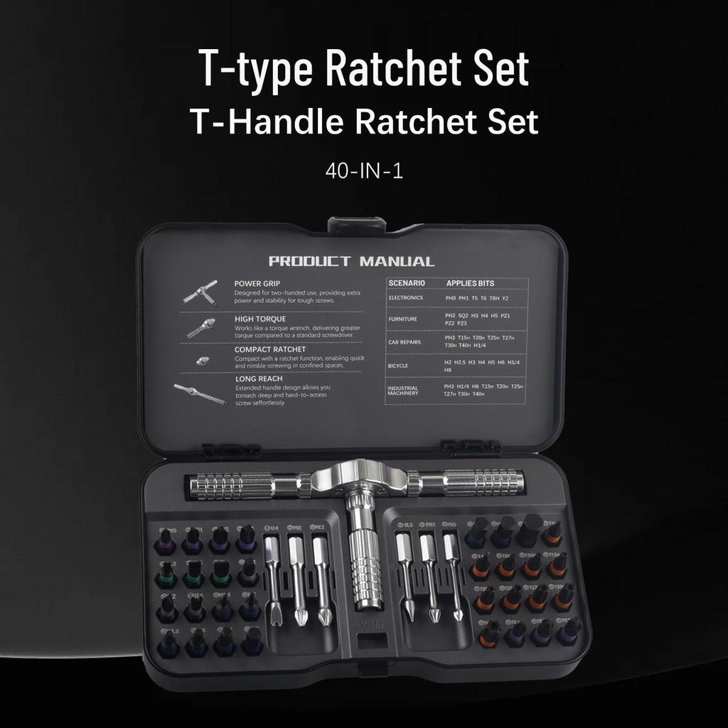 42-in-1 Multi-Functional Ratchet Screwdriver Set with High-Hardness S2 Steel Bits