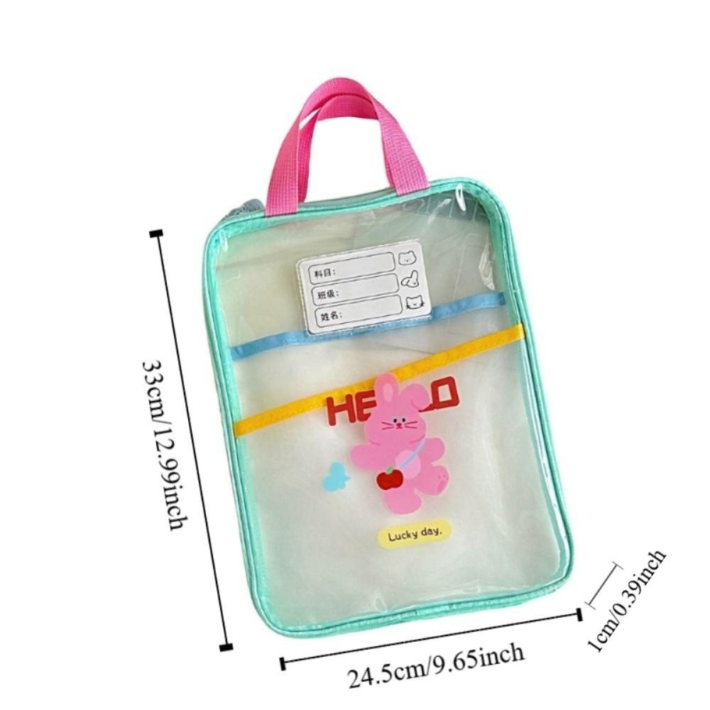 Transparent Test Paper Storage Bag Rabbit File Folder Bag INS Cartoon File Bag Students