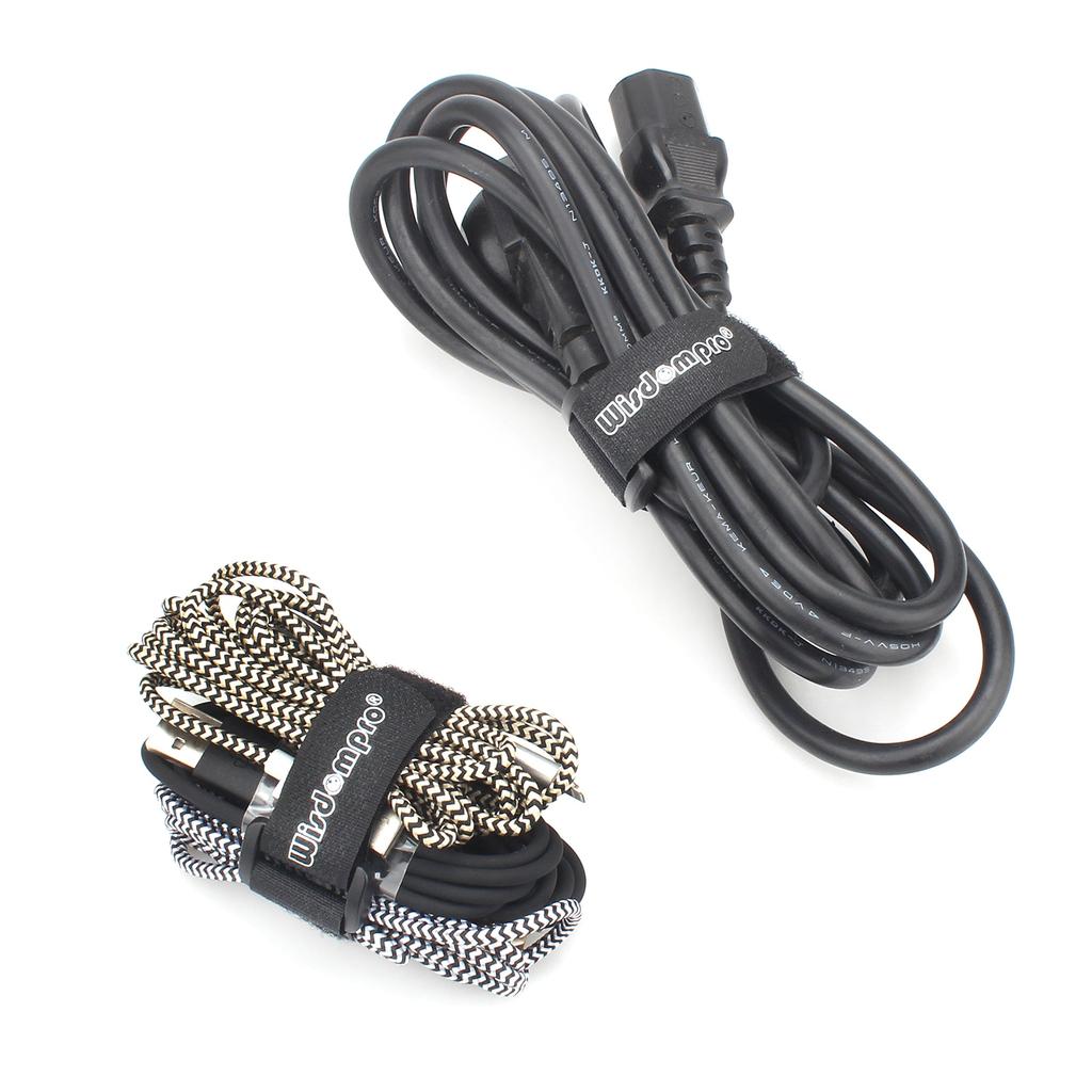 Стяжки-липучки Wisdompro, для организации проводов и кабелей, 2,5 см x 30,5 см, упаковка 12 штук, черные