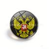 Soviet CCCP Brooch, Stainless Steel Butterfly Clasp Red Star Hammer Sickle Military Pin
