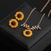 Симпатичные листья подсолнечника кулон серьги-гвоздики ожерелье женский комплект ювелирных изделий подарок