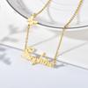 Atoztide Customized Fashion Stainless Steel Name Necklace Personalized Letter Gold Crown Butterfly Necklace Pendant Name Gift