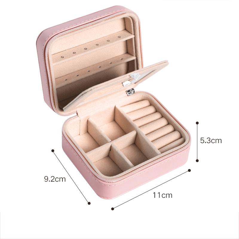 Изысканная кожаная шкатулка для украшений, дорожная портативная шкатулка для ожерелий и колец, розовый многофункциональный органайзер для женщин, упаковка