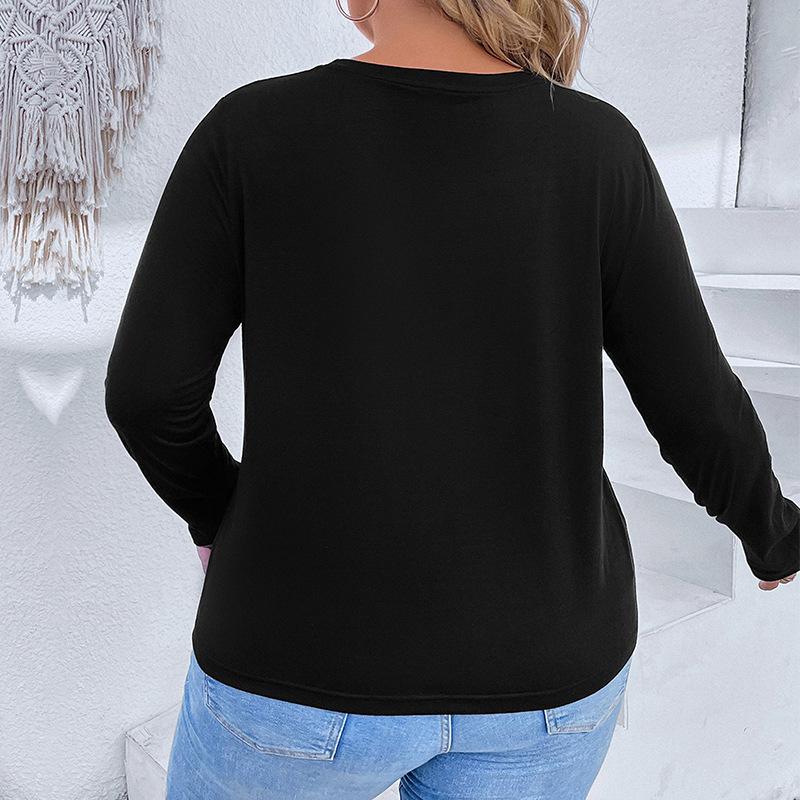Spring Autumn Women's Blouse Plus Size Christmas Comfortable Casual Long Sleeve Top