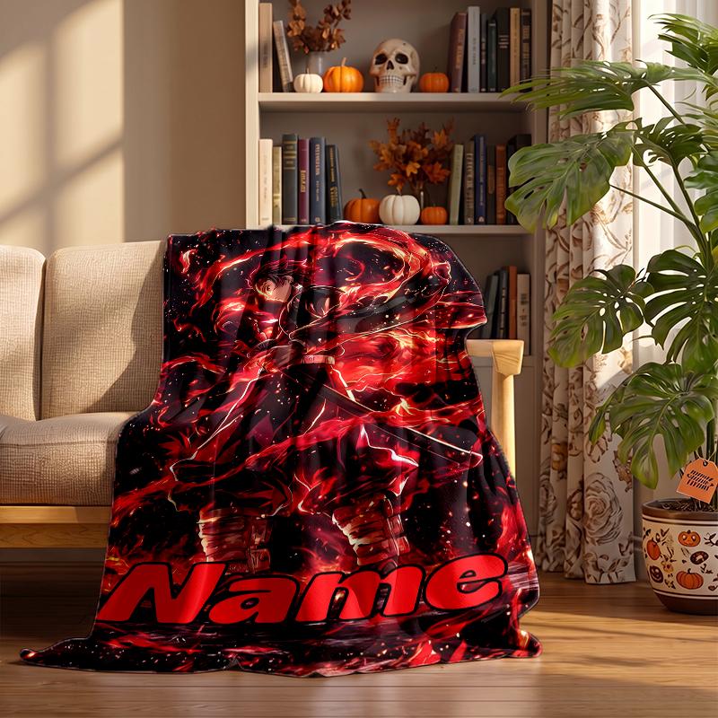 Tanjiro Custom Flannel Blankets Soft Warm Cozy Throws for Home Decor Holiday Gifts