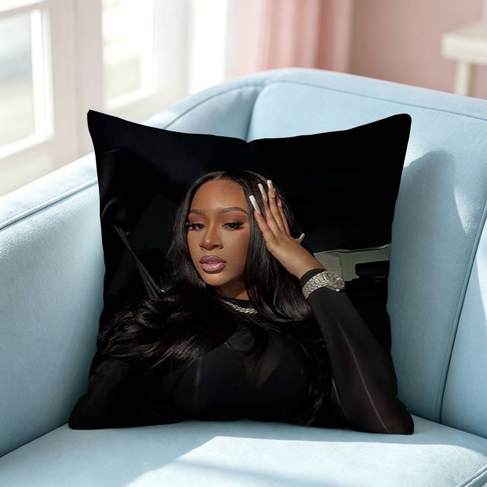 Hot Rapper Lakeyah Laky Pillow Case Square DoubleSided Sofa Cushion Cover Bedroom Bedside Pillow