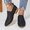 Slip-on Low-heeled Single Shoes Autumn New Pointed Toe Deep Mouth Non-slip Wear-resistant Block Heel Shoes