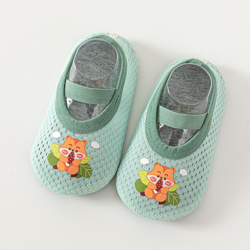 Носки для мальчиков и девочек, детские сетчатые дышащие детские туфли с героями мультфильмов, носки, домашняя обувь для малышей