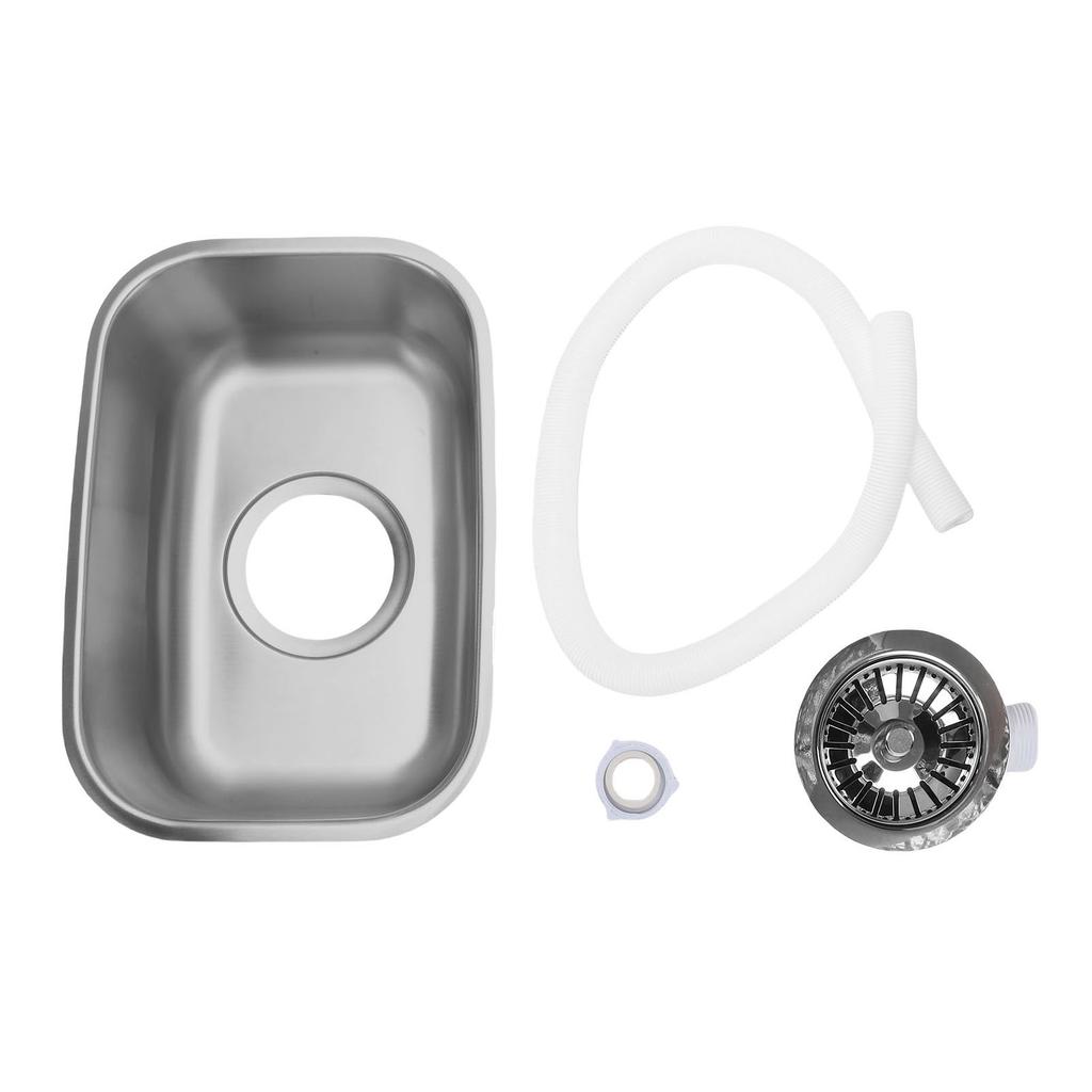 RV Sink Stainless Steel Mini Single Bowl RV Sink Wash Basin for Cars Boats RVs Yachts 12.6x8.66x4.72 in