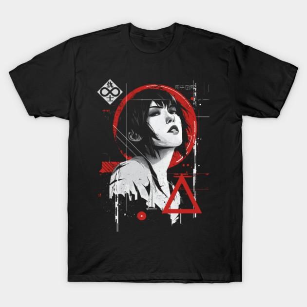 Motoko Kusanagi Cyber Sentinel Anime Waifu Black T-Shirt V4