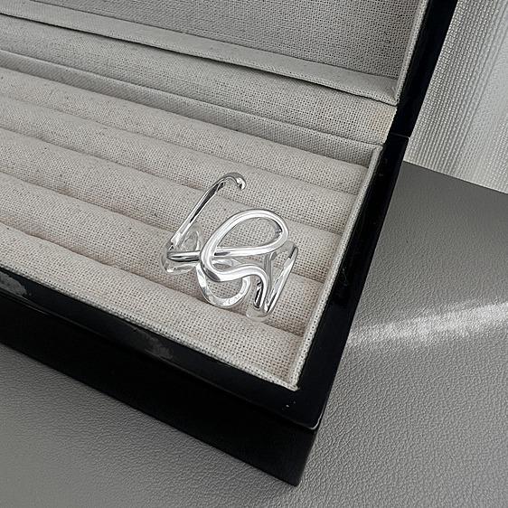 S925 Серебро Кольцо Женское Открытое Креативное с Надписью LOVE - Универсальный Нишевый Дизайн