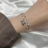 Sterling Silver S925 Silver Bracelet Personalized Double-layer Star Bell Ball Bead Bracelet Niche Light Luxury Five-pointed Star Ball Bead Bracelet