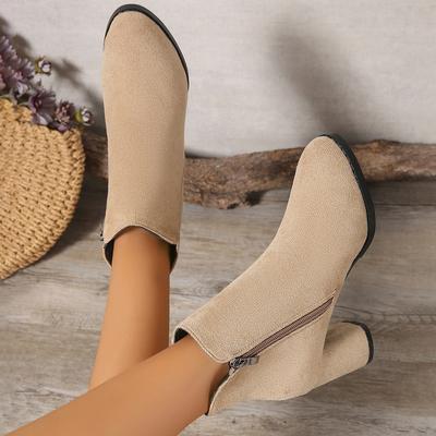 Женские ботильоны 2025 Новые туфли на высоком каблуке Женские Ретро Удобные уличные ботинки Женские Остроносые ботильоны на среднем каблуке Дамские