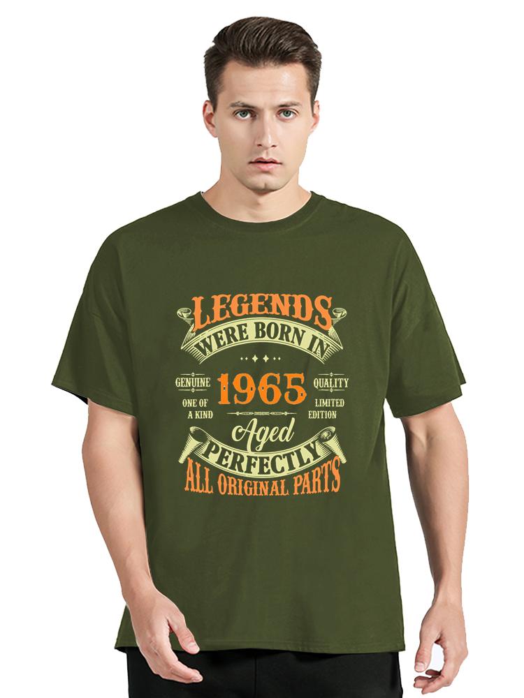 Funny Vintage Legends Born In 1965 Old T-Shirts Cotton T-Shirt Men's Clothing Cotton Tshirt Unisex Tops Tees