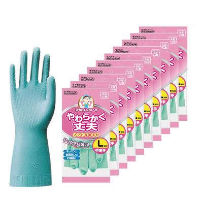 Dunlop Home Products Перчатки из натурального каучука, мягкие и прочные, зеленые, L, набор для мытья посуды, 10 шт. SP-8