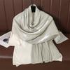 Fashion Design Classic Shiny Silk Scarf Women Soft Hijab Solid Color Handband Shawls Wraps Muslim Scarves Stole