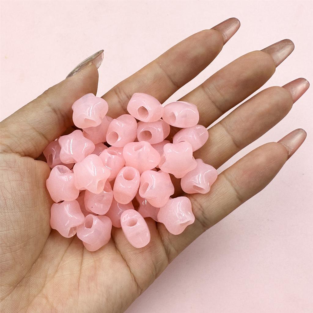 Ханмейд Желейный цвет Для изготовления браслетов и серег Пятиконечная звезда Акриловые бусины Материалы Рассыпные бусины DIY Ювелирные аксессуары 13,6 мм Ювелирные изделия 60 шт