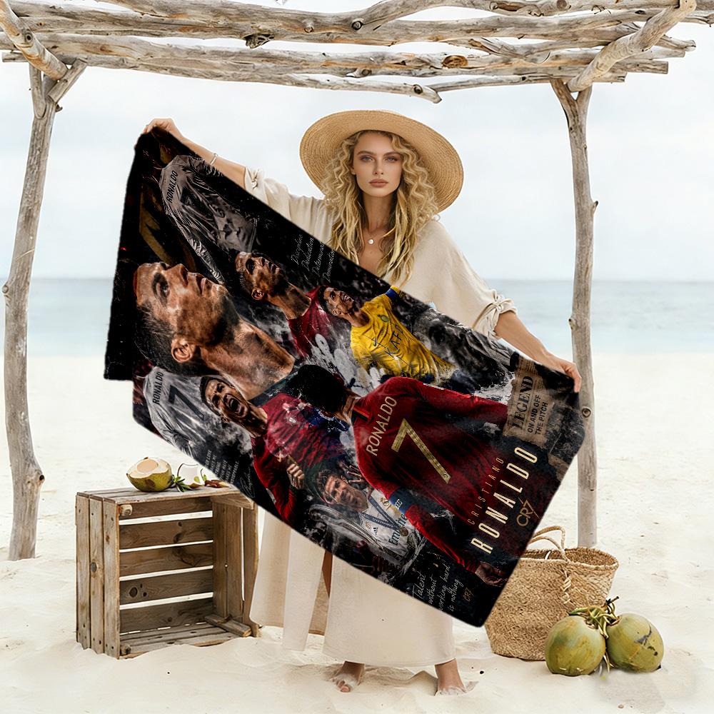 Ronaldo's Legacy Soccer Beach Towel High Absorbency & Quick-Dry Comfortable Lightweight