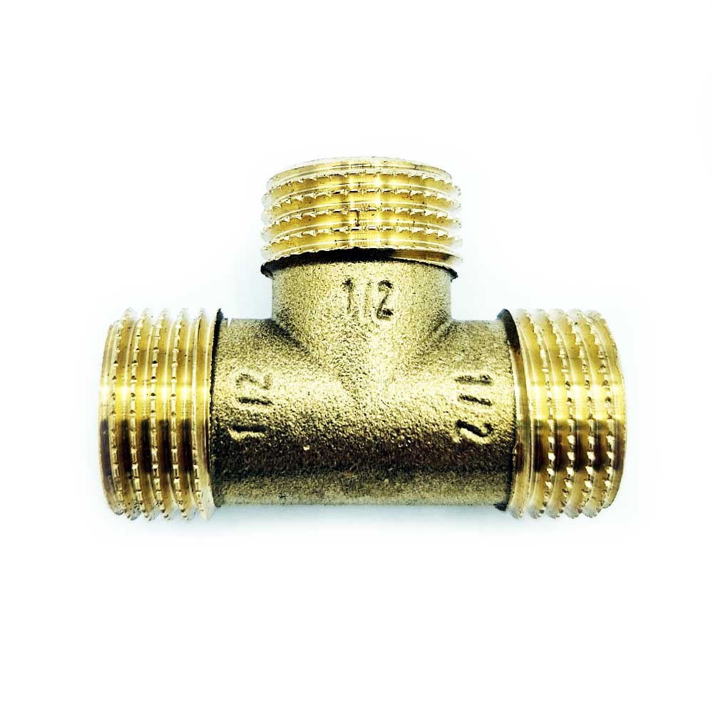 Brass Tee 1/2"" Male/Female/Male