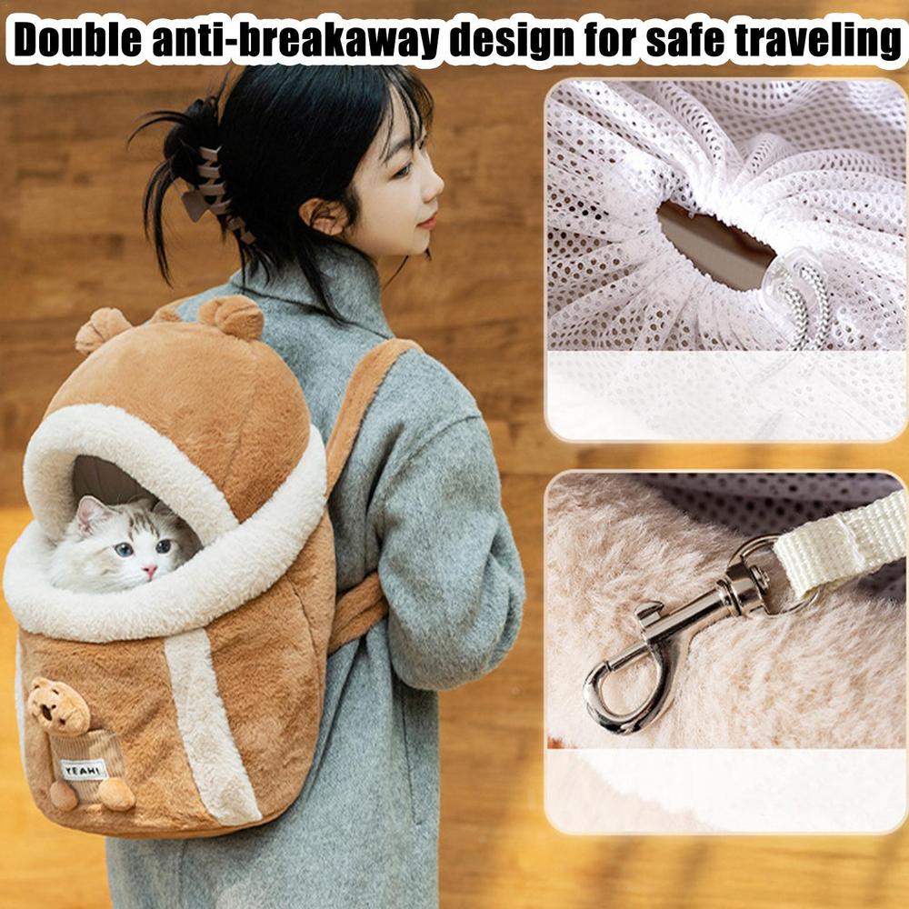 Pet Carrier Bag Cat Dogs Polyester sponge Backpack Outdoor Travel Walking Winter Warm Nest Kitten Puppy Hanging Chest Portable