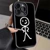 Чехол для телефона iPhone 17 Air 16E 15 16 Pro Max Смешной Стикермен Человек-спичка Чехол 14 Plus 13 12 Mini Мягкий Силиконовый Fundas