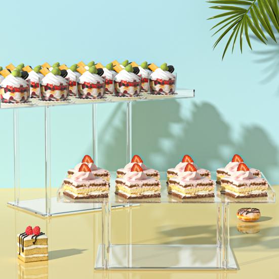 Набор для демонстрации кексов и десертов для десертного стола, 3 шт./набор, легкая сборка, универсальный дизайн, прозрачная подставка для десертов, выпечки, еды, угощений, многоярусная, тарелка для печенья и десертов