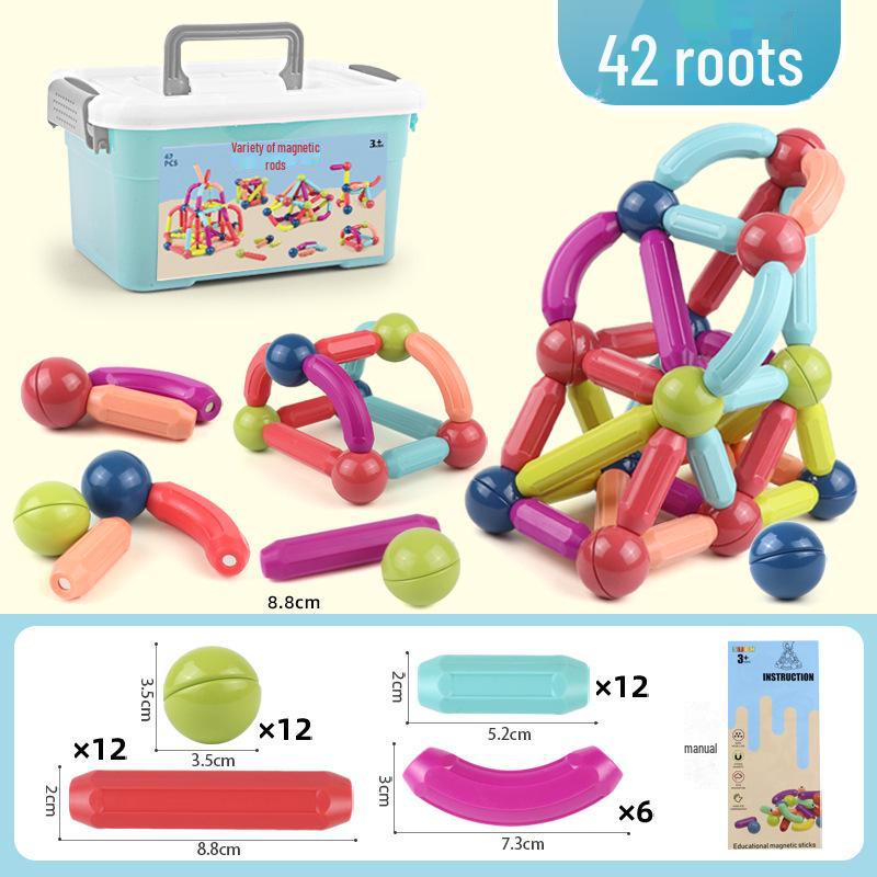 Colorful Magnetic Stick Building Blocks for Kids: Creative Educational DIY Toy Set