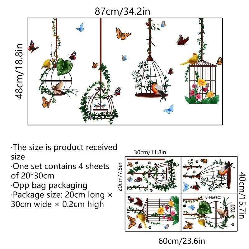 Новые бабочки клетка для птиц креативное украшение настенные наклейки гостиная спальня фон стены съемные настенные наклейки