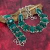 Green Onyx Bracelet & Necklace Natural Gemstone Jewelry, 925 Solid Sterling Silver Jewelry Set, Adjustable Chain Jewelry, Handmade Amazing Jewelry