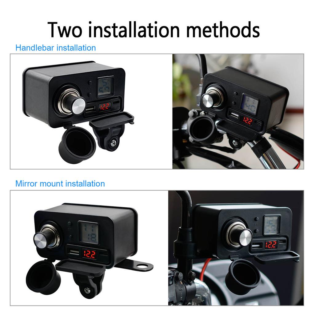 Зарядное устройство для мотоцикла USB, многофункциональное водонепроницаемое зарядное устройство для розетки мотоцикла, зарядное устройство для мобильного телефона, адаптер питания для мобильного телефона, алюминиевый сплав