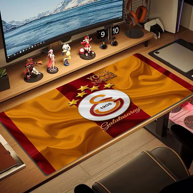 Galatasaray S Custom Name Large Size Mouse Pad Large Gaming Table Cushion Non-slip Laptop Tablet Big Mousepad XXL Mat Mini PC Playmat With Lock edge