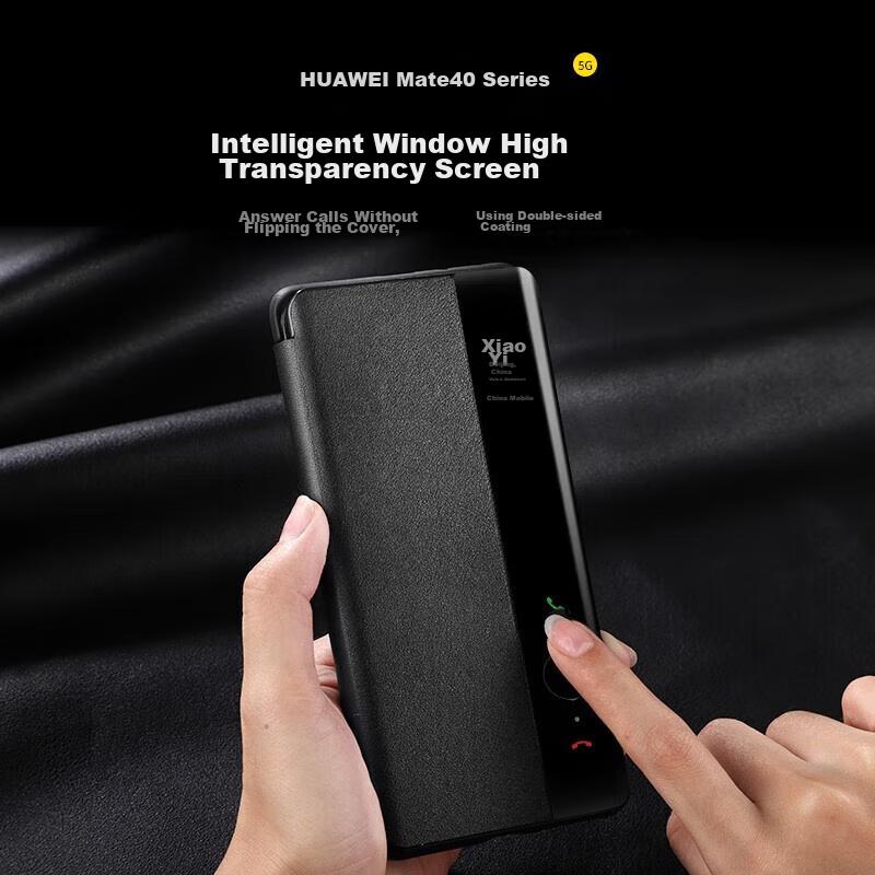 Flip Cover Smart View Window Epro Protective Case for Huawei Mate40 Pro, Full Protection Shockproof High-End Business Leather Case Huyang Greenn]