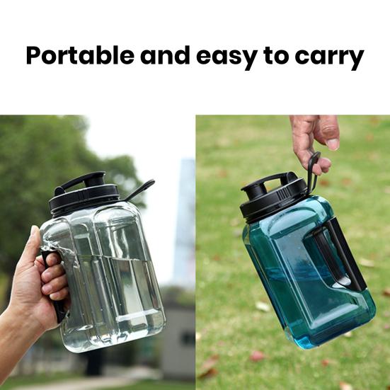 Sports Water Bottle with Handle Food Grade BPA Free Leak-Resistant Wide Opening Design Water Jug Fitness Sports Bottle