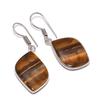 Tiger Eye Handmade 925 Sterling Silver Jewelry Earring 1.62" R2Z89