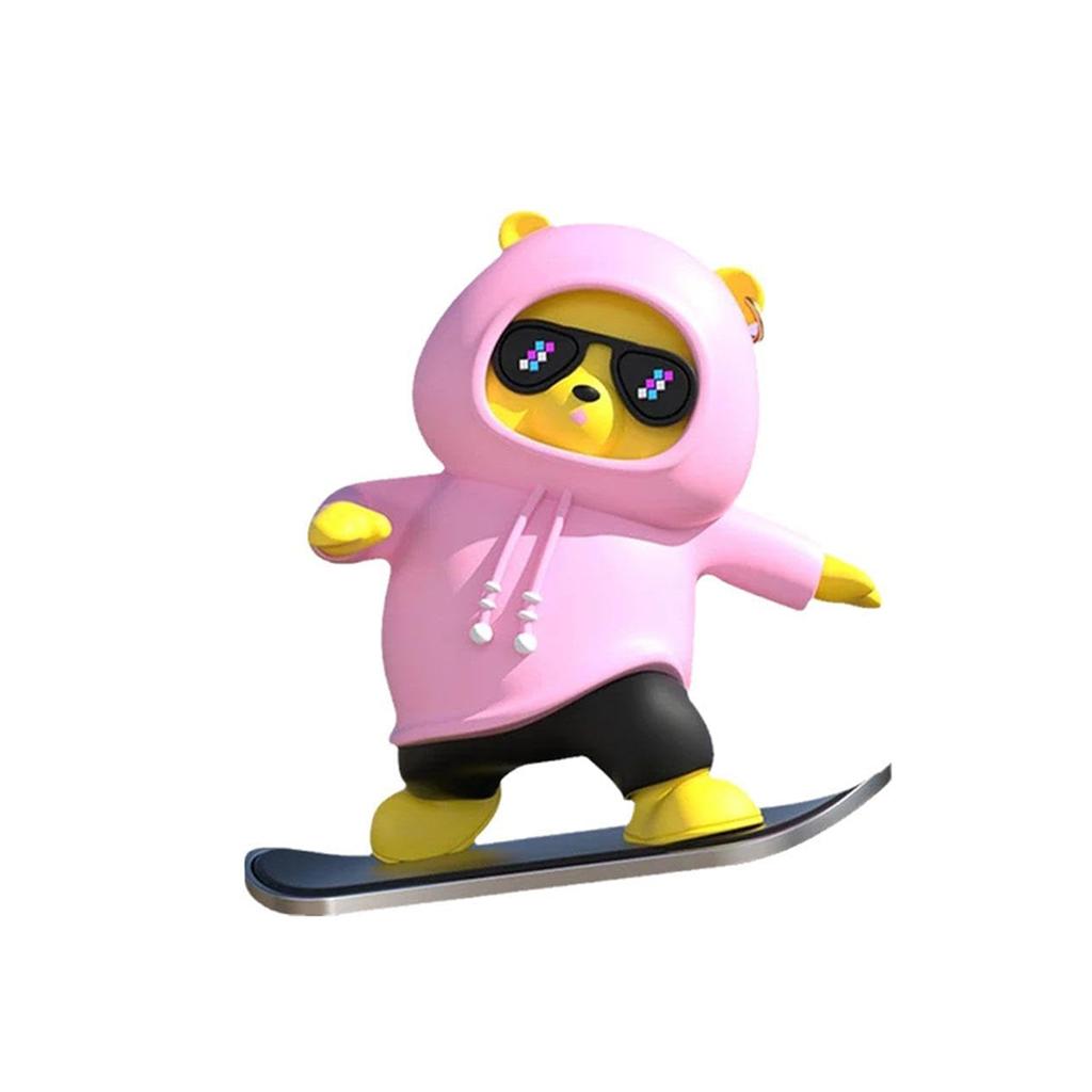 Украшения для приборной панели автомобиля Украшение центрального экрана Украшения для скейтборда с изображением медведя Милый мультяшный автомобиль Украшение интерьера