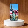 America USA Flag S-Statue Liberty Phone Case For Samsung S25,S24,S21,S22,S23,S30,Ultra,S20,Plus,Fe,Note,10,9,5G Black Cover