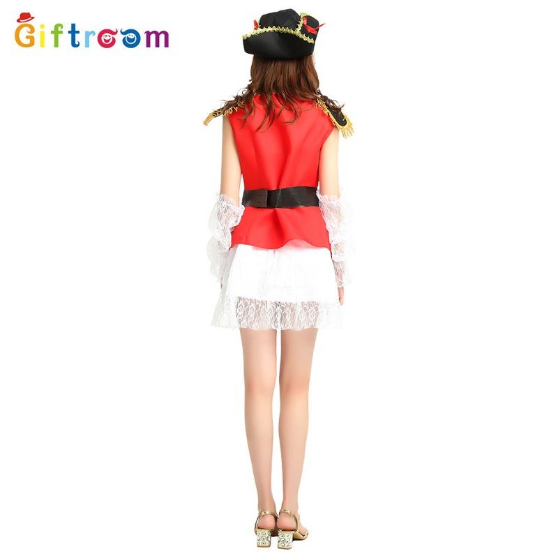 Halloween Party Stage Show Costume Adult Female Court Red Luxury Pirate Costume Game Uniform Temptation