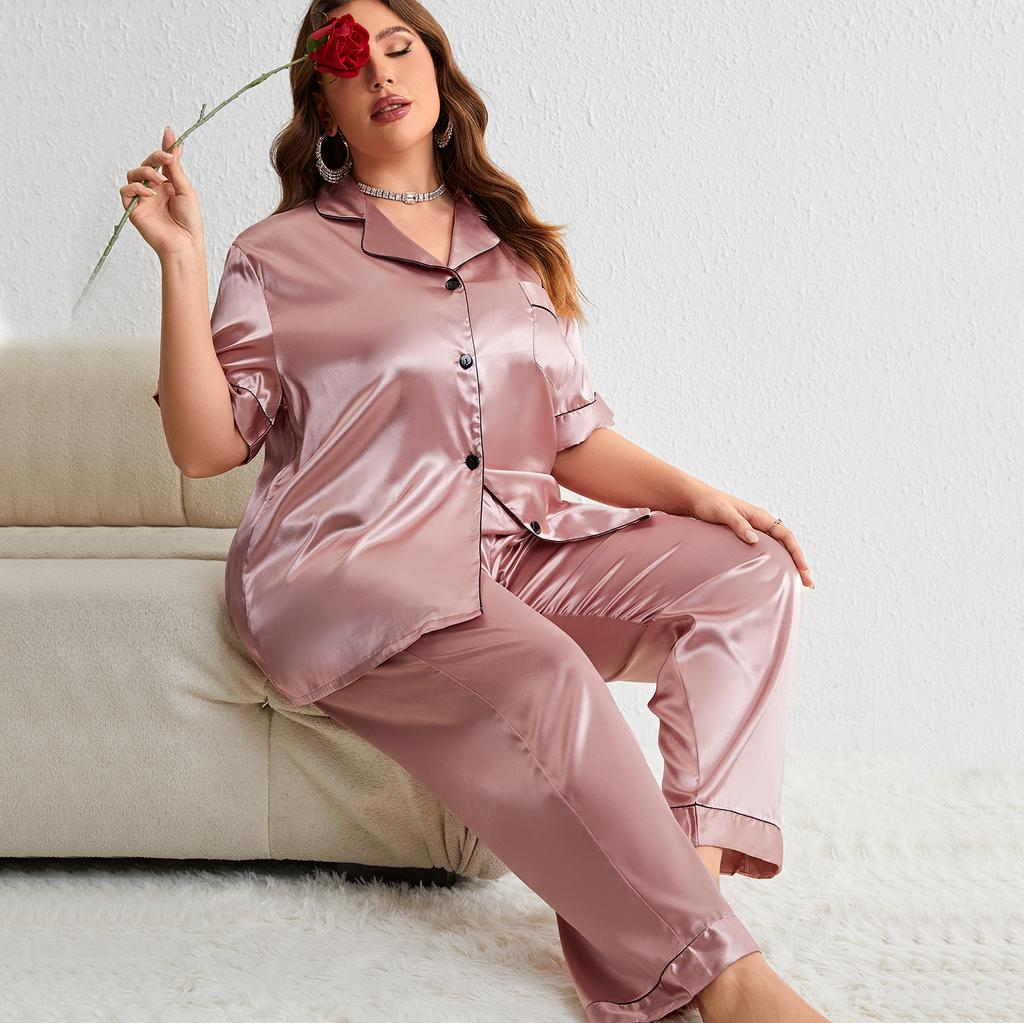 Summer Fashion Leisure Pajamas Two-piece Set Plus Size Loose Trousers Pajamas Thin Section of Homewear