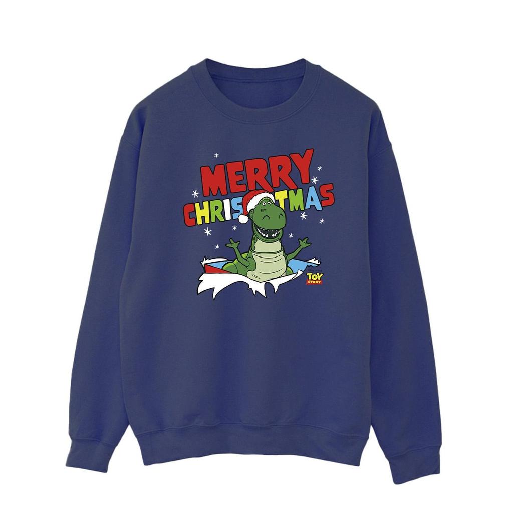 Disney Mens Toy Story Rex Christmas Burst Sweatshirt