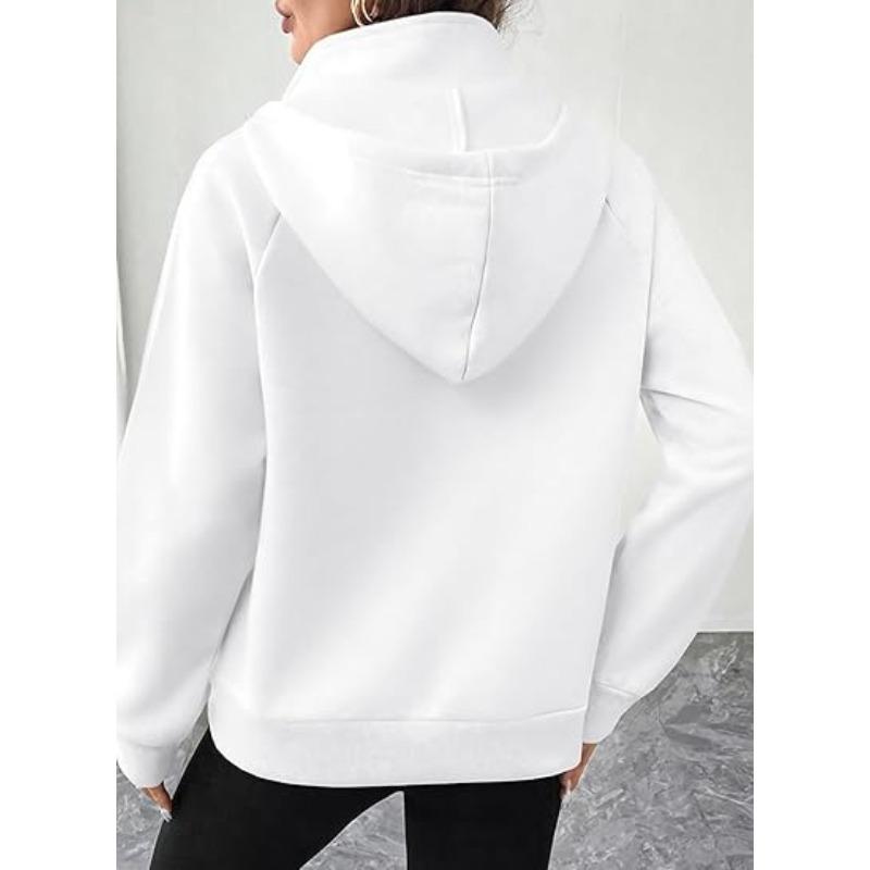 JKASHDK Женские модные повседневные однотонные худи и свитшоты с капюшоном и длинными рукавами с принтом
