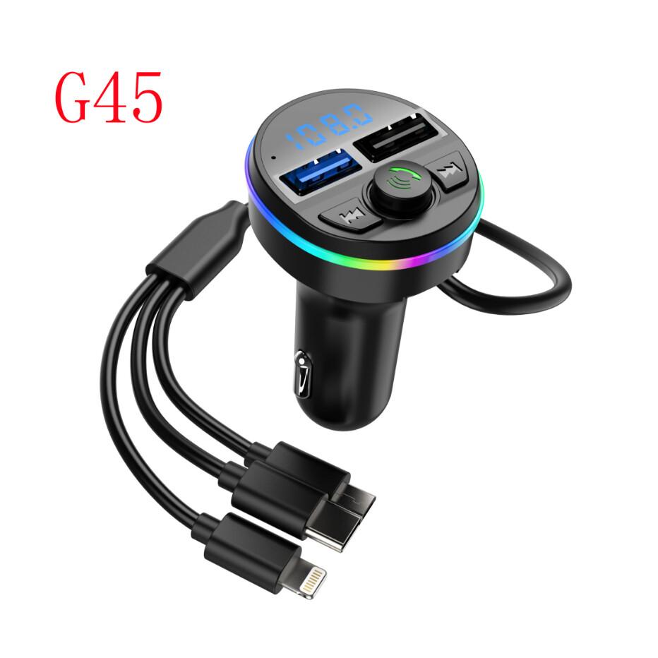 Автомобильное быстрое зарядное устройство с кабелем 3 в 1 Bluetooth 5.0 FM-передатчик автомобильный комплект MP3-модулятор плеер Handsfree аудио приемник для iPhone Huawei Xiaomi