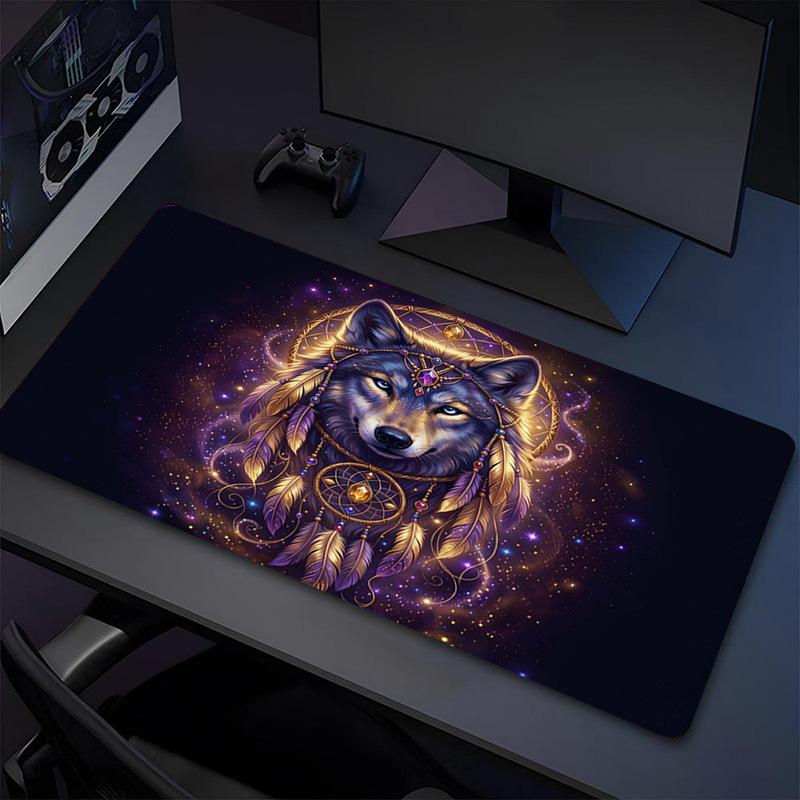 Wolf Dream Xl Gaming Mouse Pad Nonslip Rubber Base Stitched Edge Waterproof Desk Mat For Pc Laptop Gamer Office Computer Accessories C927724