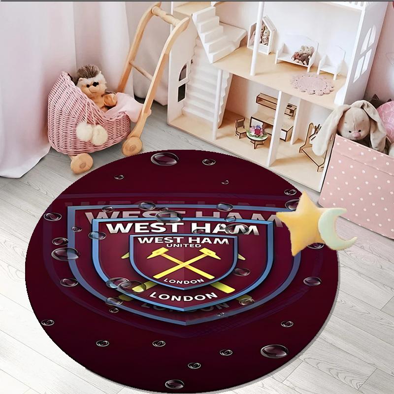 1PC round rug West Football Printed Round Area Rug ,Rug For Home Office, Round Chair Rug, Decorative Carpet Fan gifts Christmas gift