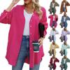 Women's Fashion Cardigan Sexy V-Neck Long Sleeve Solid Color Casual Outerwear
