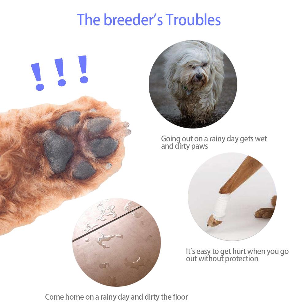 Теплые непромокаемые непромокаемые ботинки для домашних животных, зимние зимние сапоги для маленьких и средних собак для щенков, флисовые мягкие силиконовые регулируемые нескользящие непромокаемые сапоги для домашних животных