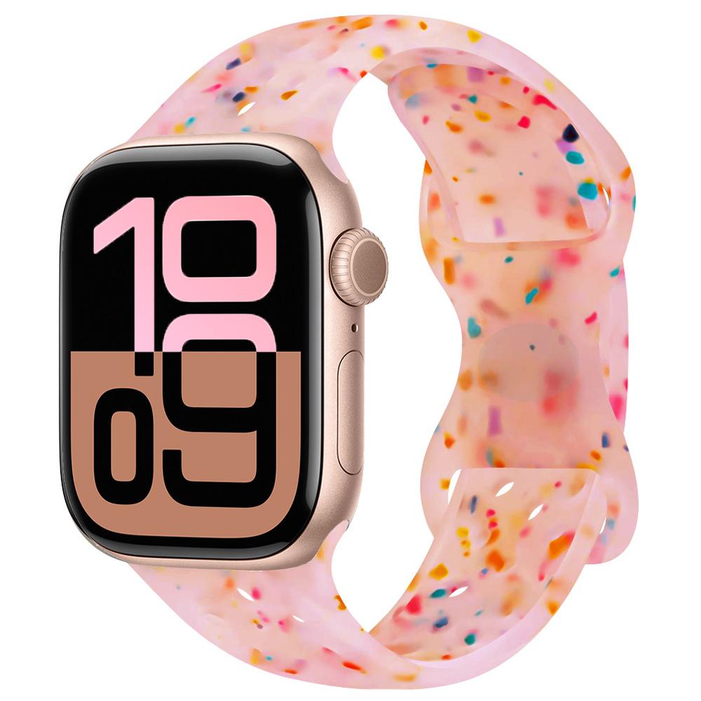 Силиконовый ремешок для Apple Watch 11 10 9 8 7 46 мм 45 мм 42 мм 41 мм Ultra 3/2 49 мм Дышащий браслет для iWatch 6 5 4 SE 44 мм