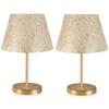 Двойной настольный светильник-абажур на металлической ножке, золото